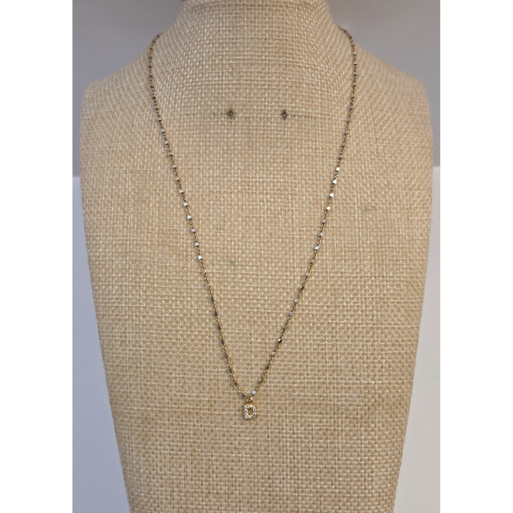 Fyb Sterling Silver Initial D Gold & Silver Tone Identity Necklace 16" New